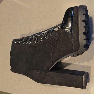 Black suede booties
